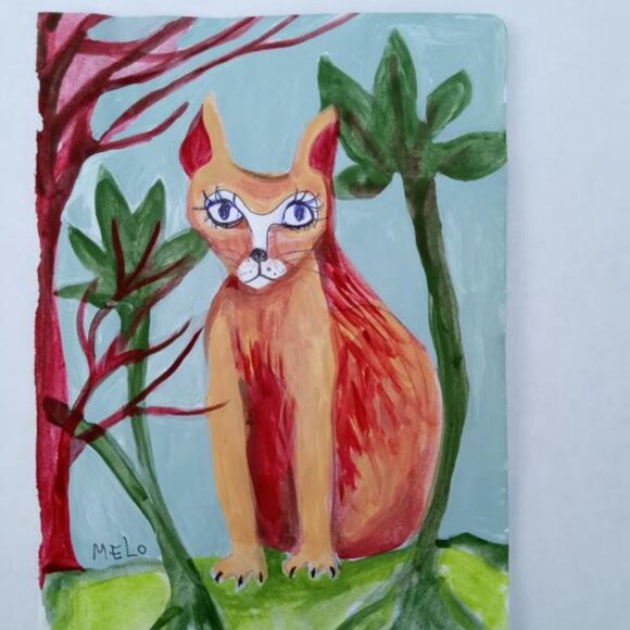 Orange Cat Painting - Picture 1 of 4